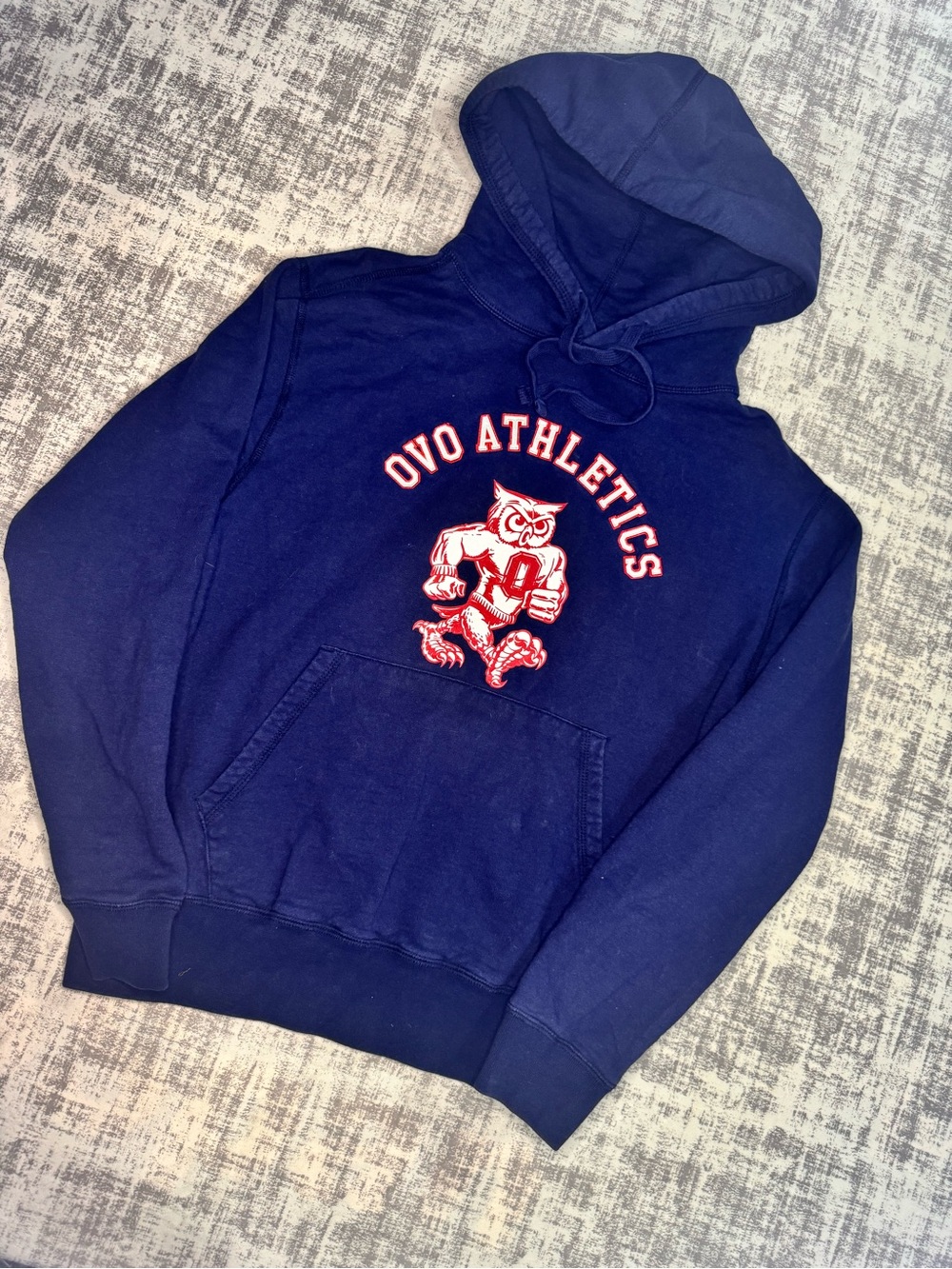 OVO Navy Blue Zip-Up Hoodie with EMBROIDERY Gym hoodie Unisex  sz XS 24X20.5 PTP
